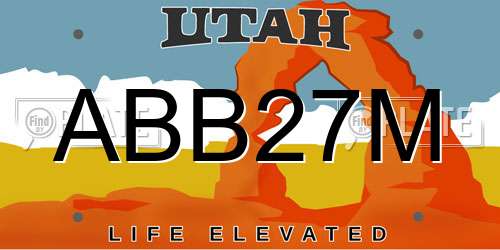 ABB27M Utah License Plate