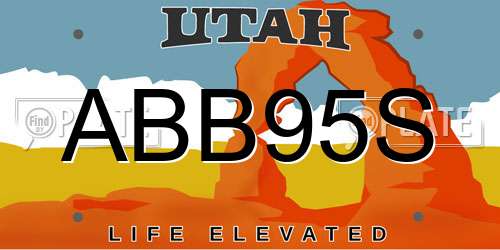 ABB95S Utah License Plate