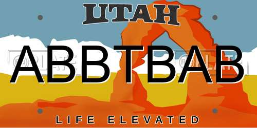 ABBTBAB Utah License Plate