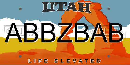 ABBZBAB Utah License Plate