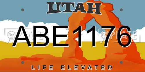 ABE1176 Utah License Plate
