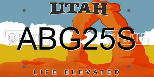 ABG25S Utah License Plate