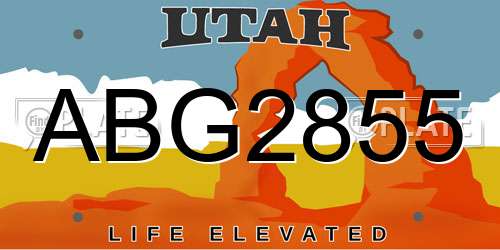 ABG2855 Utah License Plate