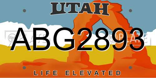 ABG2893 Utah License Plate