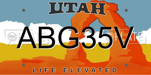 ABG35V Utah License Plate