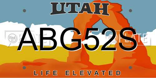 ABG52S Utah License Plate