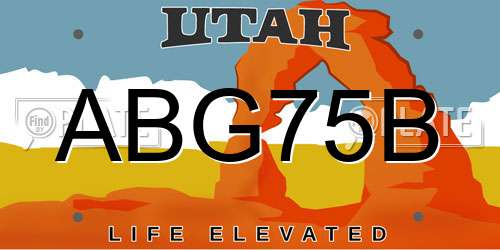 ABG75B Utah License Plate