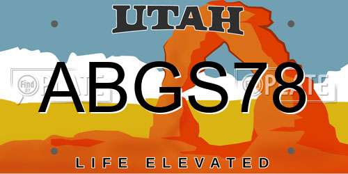 ABGS78 Utah License Plate