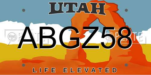 ABGZ58 Utah License Plate