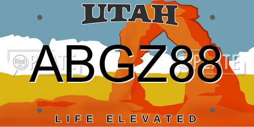 ABGZ88 Utah License Plate