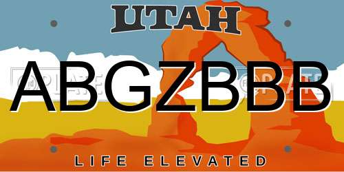 ABGZBBB Utah License Plate