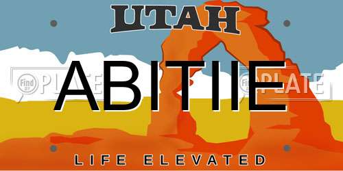 ABITIIE Utah License Plate