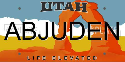 ABJUDEN Utah License Plate