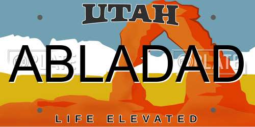ABLADAD Utah License Plate