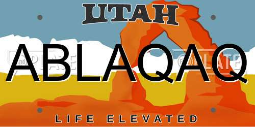 ABLAQAQ Utah License Plate
