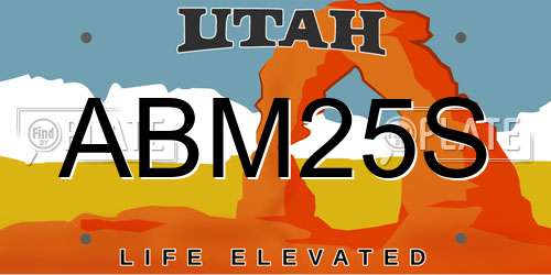 ABM25S Utah License Plate