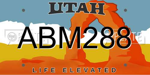 ABM288 Utah License Plate