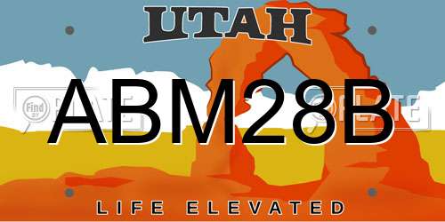 ABM28B Utah License Plate
