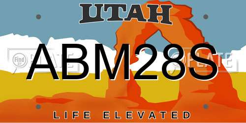 ABM28S Utah License Plate