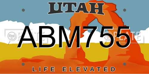 ABM755 Utah License Plate