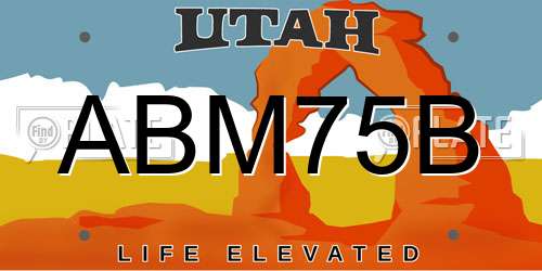 ABM75B Utah License Plate