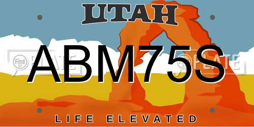 ABM75S Utah License Plate