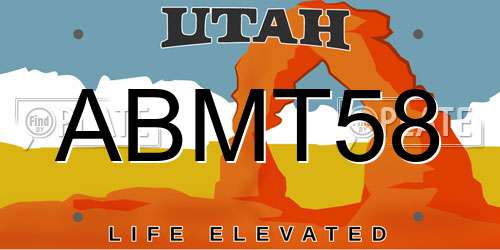 ABMT58 Utah License Plate