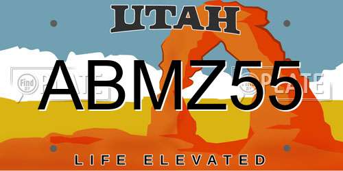 ABMZ55 Utah License Plate
