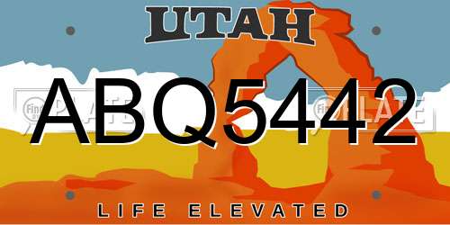 ABQ5442 Utah License Plate
