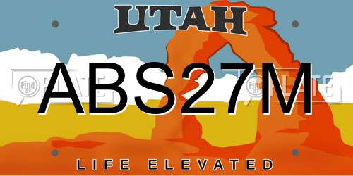 ABS27M Utah License Plate