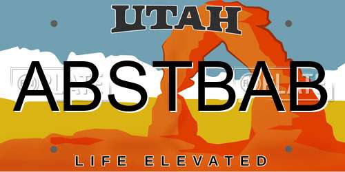 ABSTBAB Utah License Plate