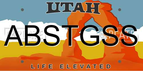 ABSTGSS Utah License Plate