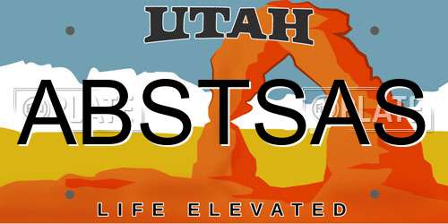 ABSTSAS Utah License Plate