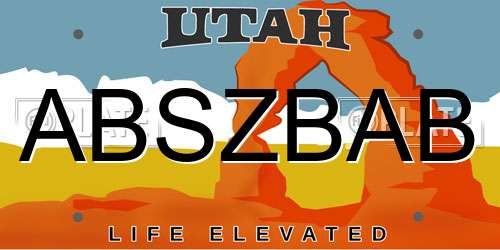 ABSZBAB Utah License Plate
