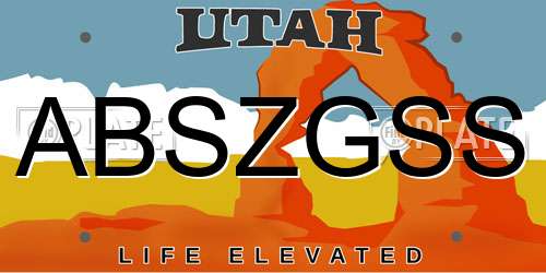 ABSZGSS Utah License Plate