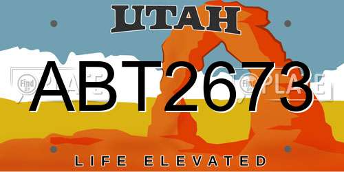 ABT2673 Utah License Plate
