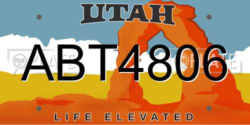 ABT4806 Utah License Plate