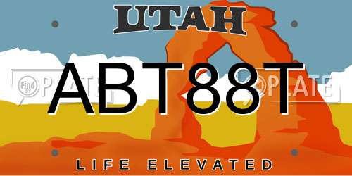 ABT88T Utah License Plate
