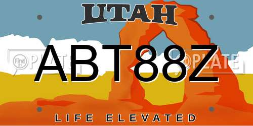 ABT88Z Utah License Plate