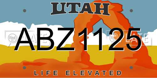 ABZ1125 Utah License Plate