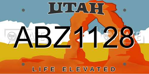 ABZ1128 Utah License Plate