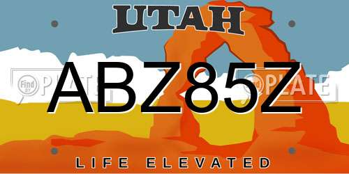 ABZ85Z Utah License Plate