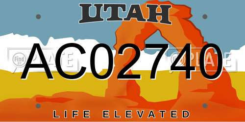 AC02740 Utah License Plate
