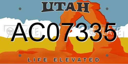 AC07335 Utah License Plate