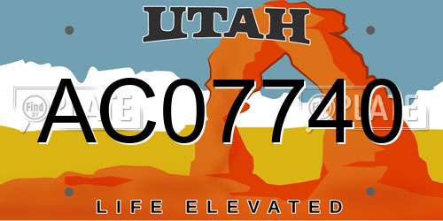 AC07740 Utah License Plate