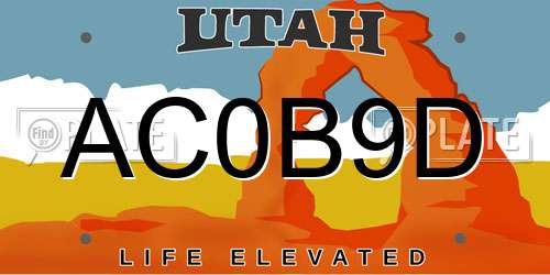 AC0B9D Utah License Plate