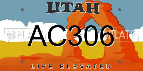 AC306 Utah License Plate