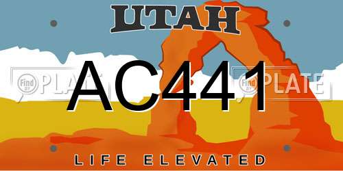 AC441 Utah License Plate