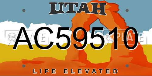AC59510 Utah License Plate