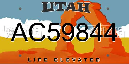 AC59844 Utah License Plate